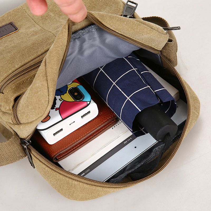Canvas Shoulder Bag Casual Bag Sling Small Waterproof Business Handbag