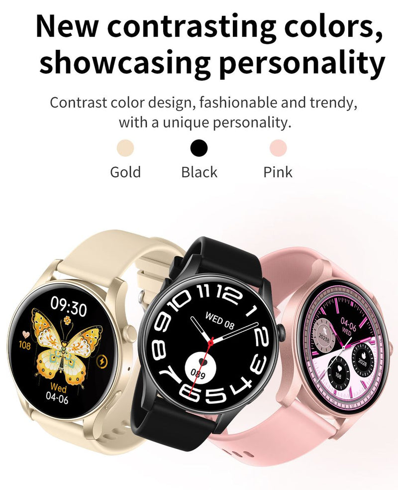 Smart Watch AMOLED Screen Fitness Tracker & Bluetooth Call - Silicone strap