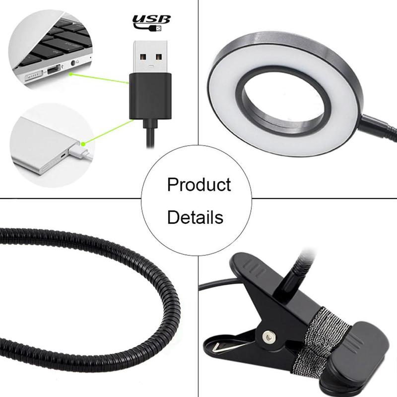 Clip on Desk Lamp USB Lamp Elastic
