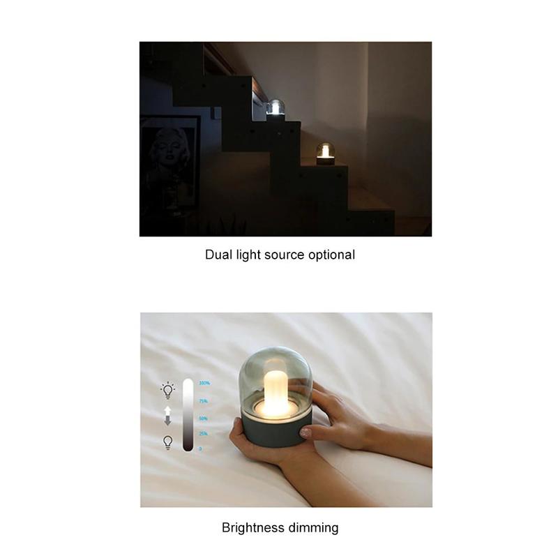 Dimmable Glass Vintage Night Lamp USB Charging Retro Bulb