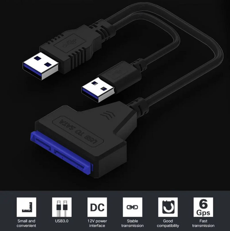 USB 3.0 & USB 2.0 To SATA Cable Hard Disk Drive Converter