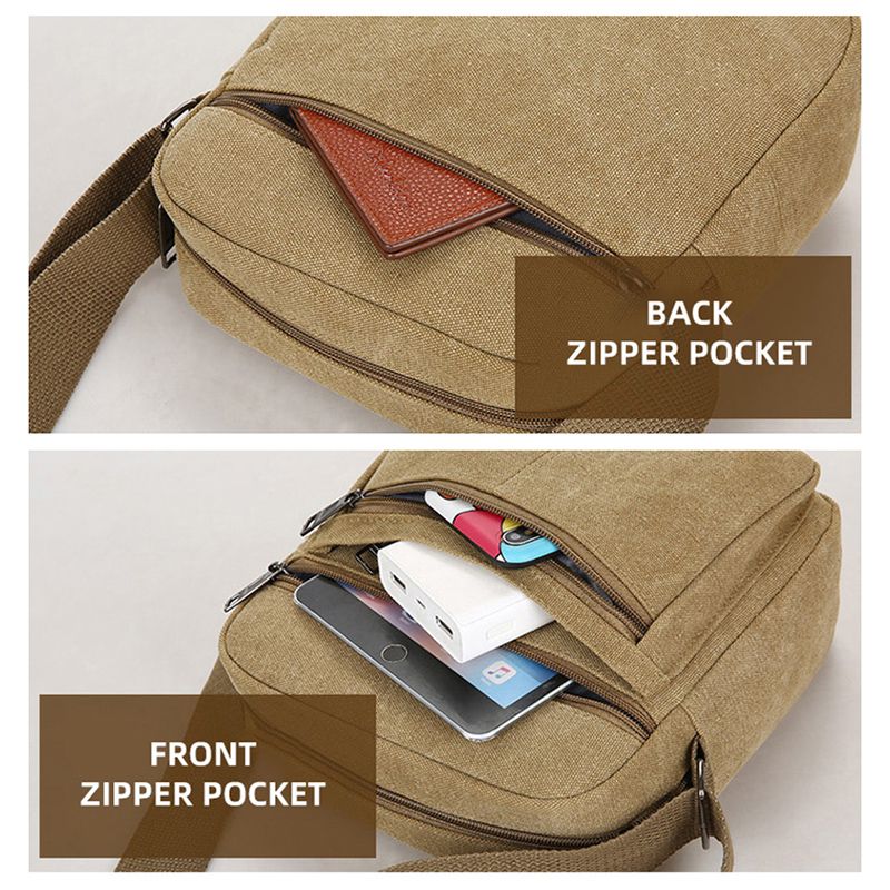 Canvas Shoulder Bag Casual Bag Sling Small Waterproof Business Handbag