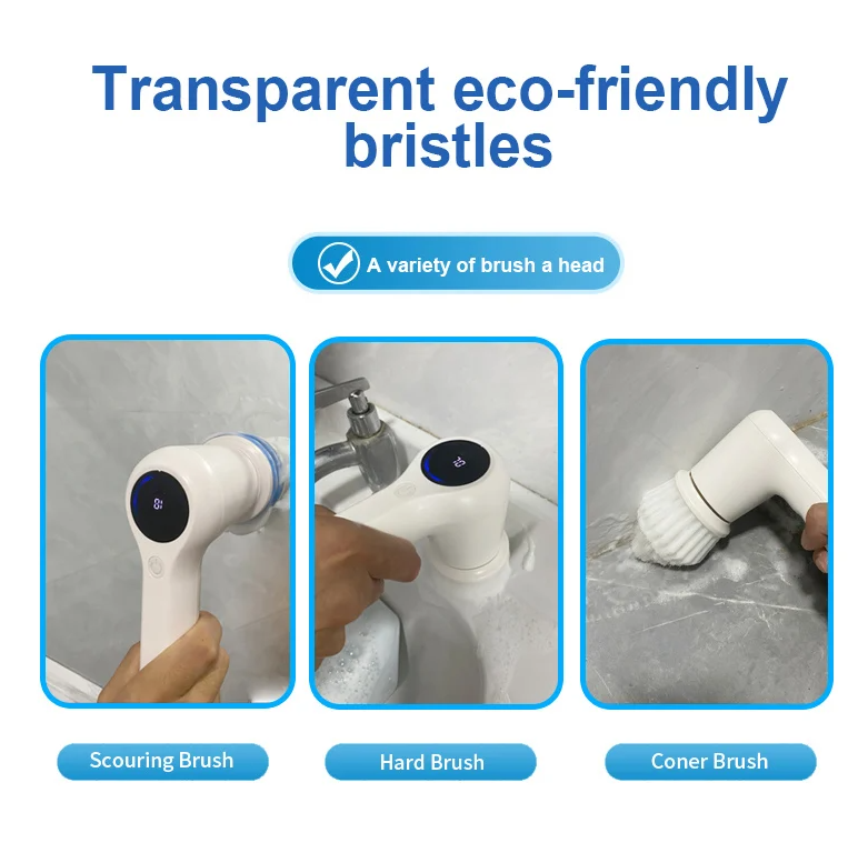 Cleaning Electric Brush Display 4 Heads Spin Scrubber