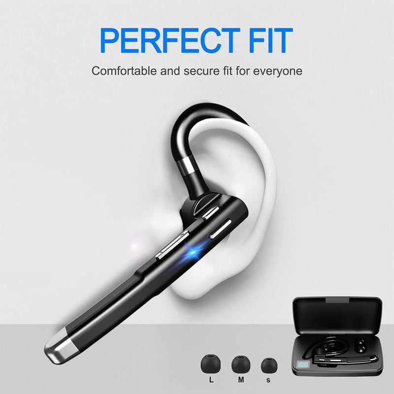 Bluetooth 5.1 Headset: 500Hr Standby, Rotatable Mic, LED Case