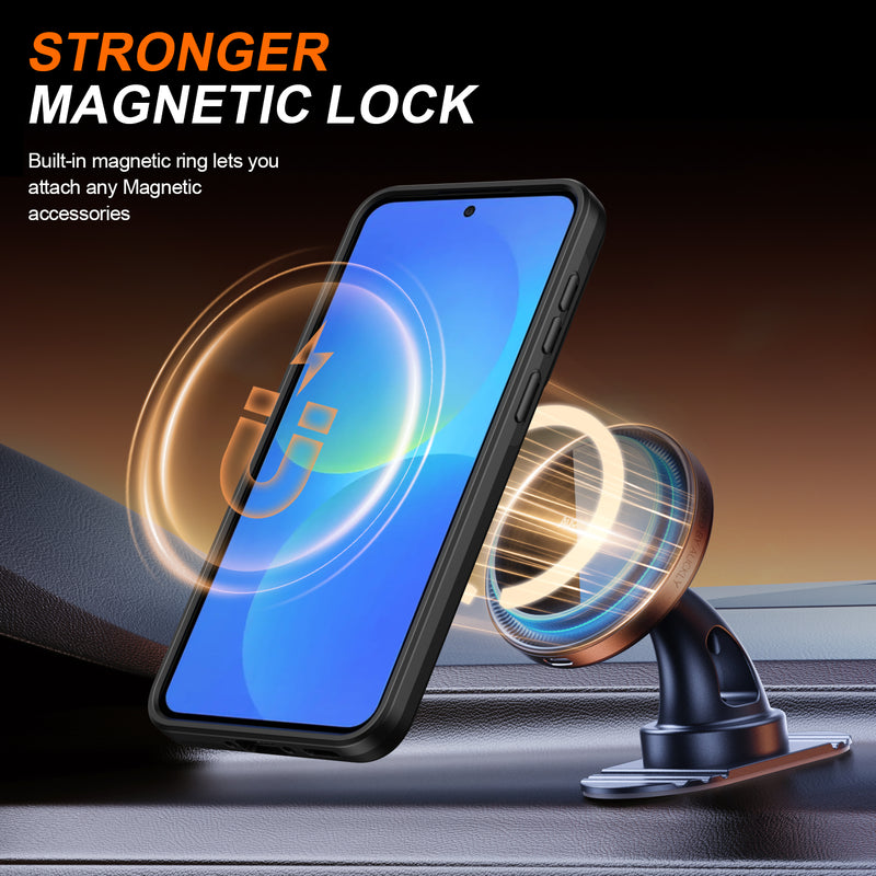 Slide Window Lens Protection Magnetic Ring Bracket Case For Samsung Galaxy A36 Armor case