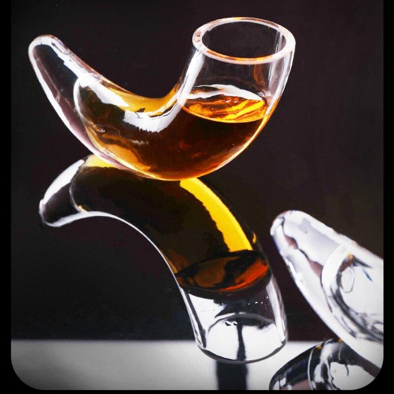 Creative Glass Horn Art Cocktail Glass Cup Thick Cup Nose Horn
