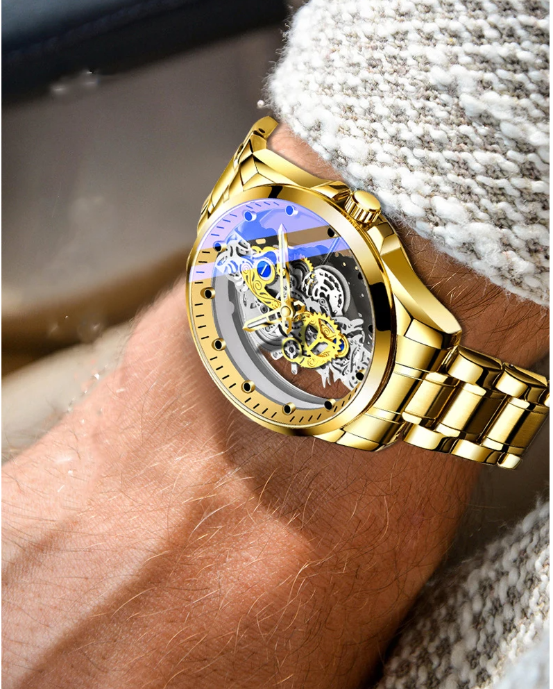 Transparent Men Watches Luminous Dial Quartz Wrist watches