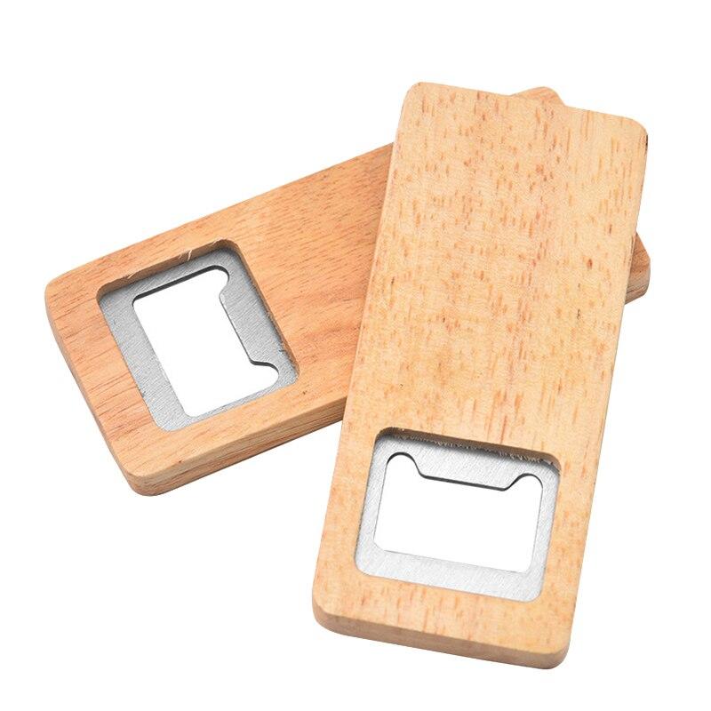 8 Pack Wood Beer Buttch Bottle Opener Wooden Handle Cover Stainless St