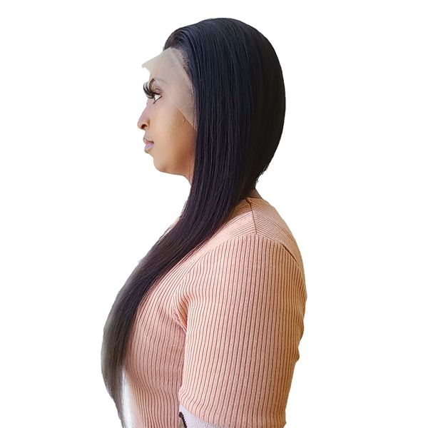 Brazilian/Peruvian Virgin Hair Straight Frontal Wig 22inch Black