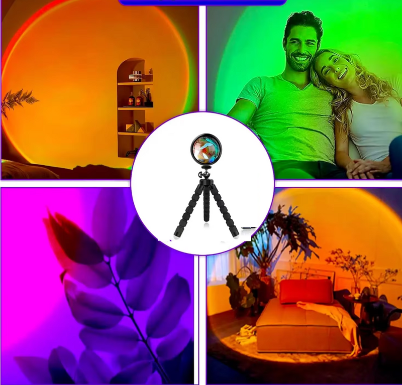 USB Powered Remote Control 16-Color Sunset Lamp/Projector
