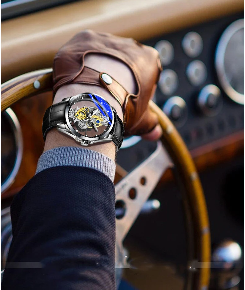 Transparent Watch Men Watches Luminous Dial Quartz Wristwatches