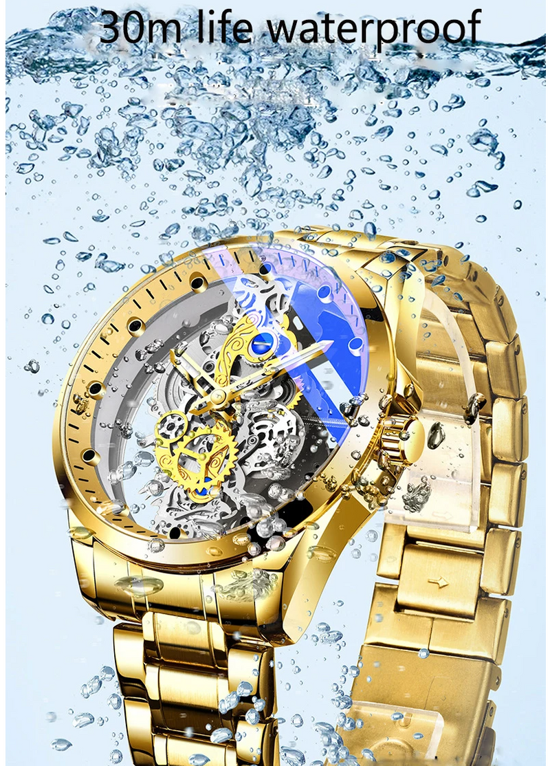Transparent Watch Men Watches Luminous Dial Quartz Wristwatches