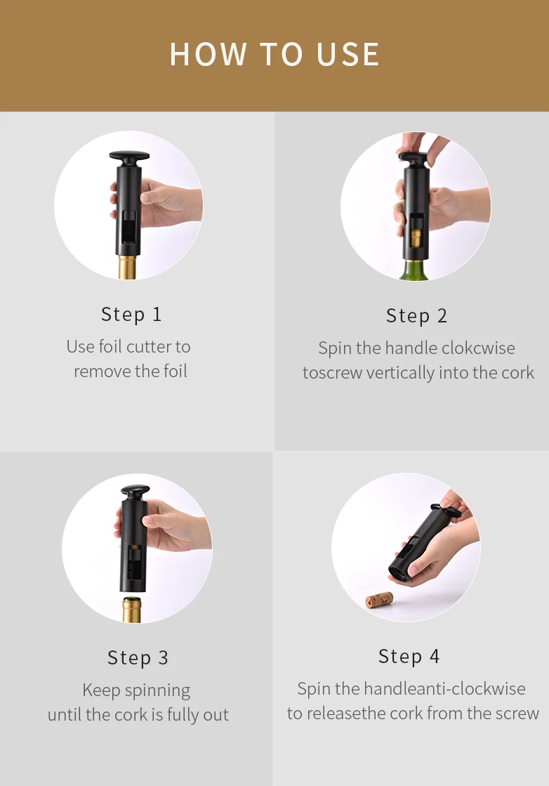 Wine Opener Corkscrew Wine Bottle Opener with Foil Cutter
