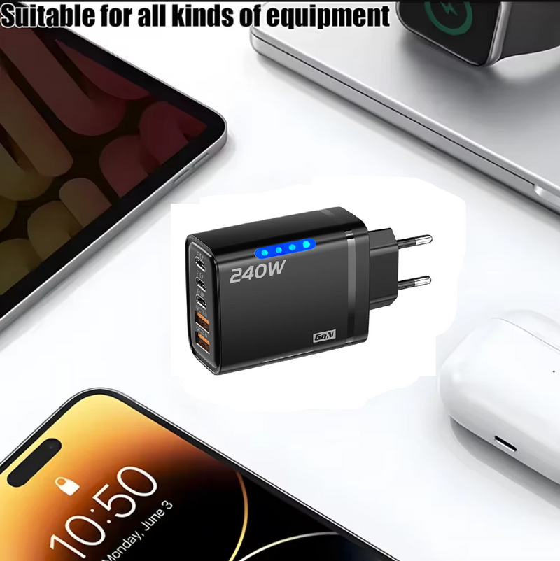 5 Ports USB C PD Charger Quick Charge 3.0 Type C Phone Fast Chargers