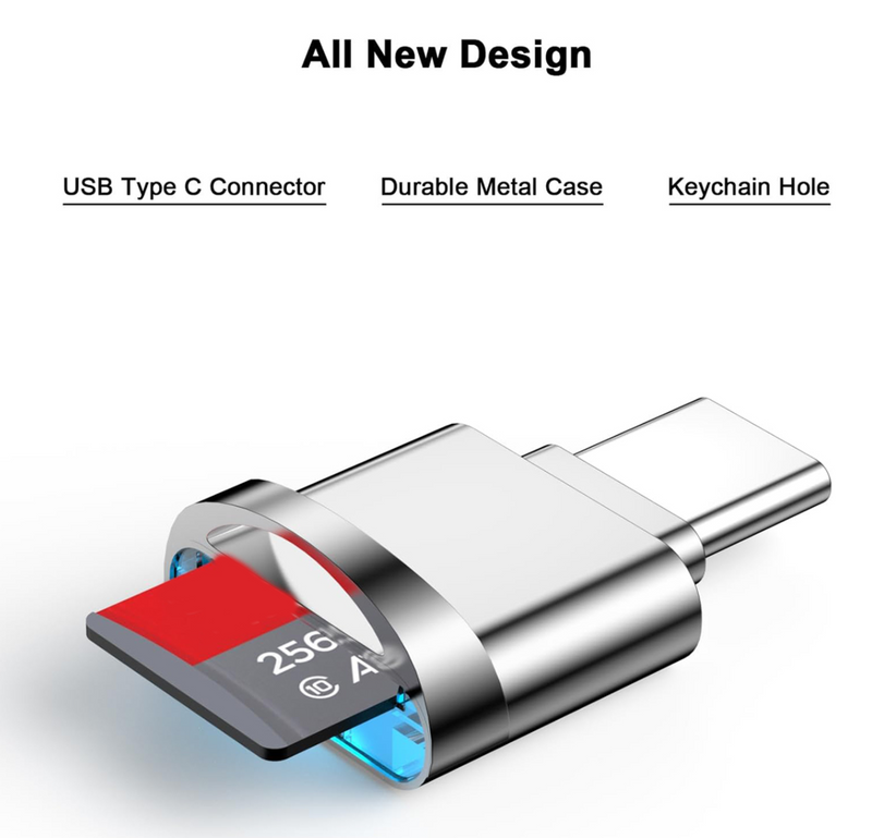 Micro-SD Card Reader Adapter, USB Type C to Micro-SD/TF Card Reader