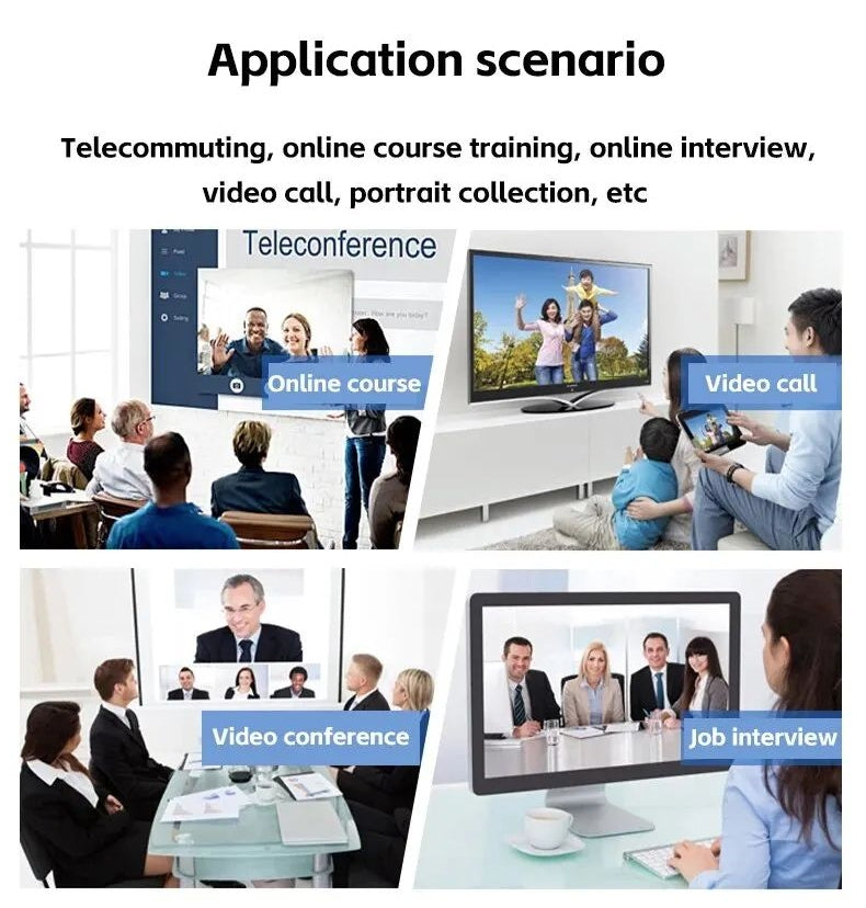 Full HD Camera For Computer Camera, Noise Cancelling Microphone Call Camera