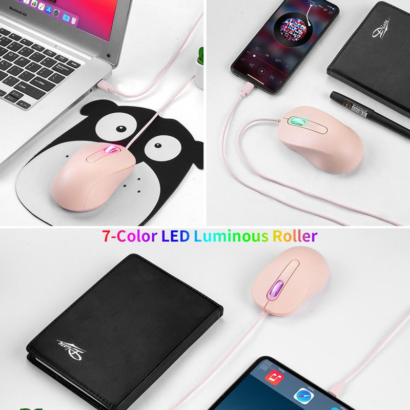 Type C Wired Mouse Gaming Mouse Silent Mouse for PC/Laptop/Desktop