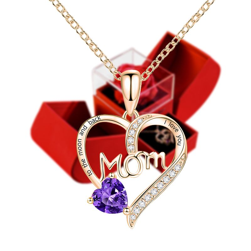 Fashion Mother's Day Necklace Woman Mom Heart-shaped Pendant Necklace