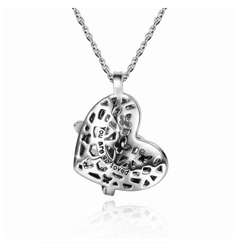 Heart Pendant Necklace for Woman Exquisite Jewelry Blue Crystal Forever Love