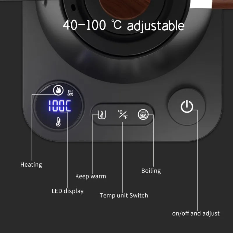 IPSTYLE Electric Gooseneck Kettle 900ML Hand Brew Coffee Pot Smart Teapot