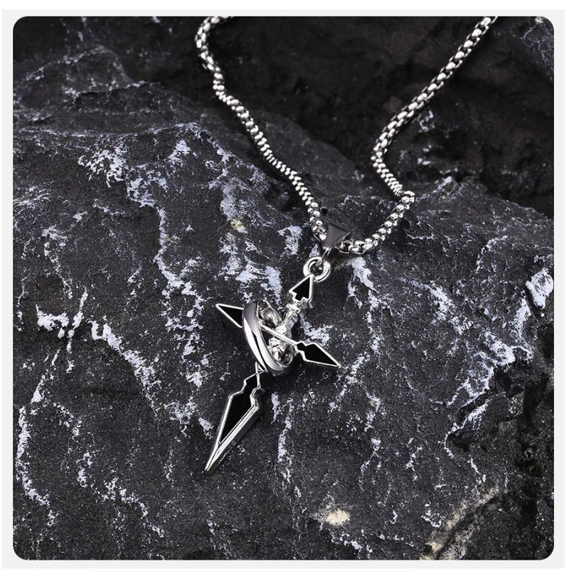 Arrow Shaped Cross Necklaces for Men Woman - Cross with Circle Pendant