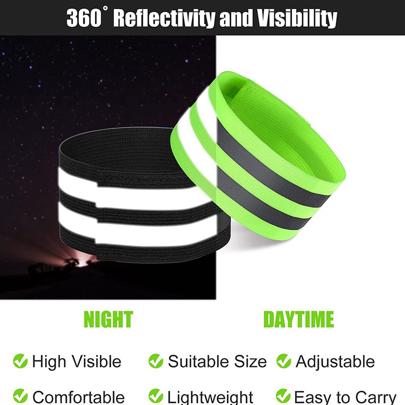 12Pcs Reflective Bands | High Visibility Polyester Reflector Wristbands For Safety