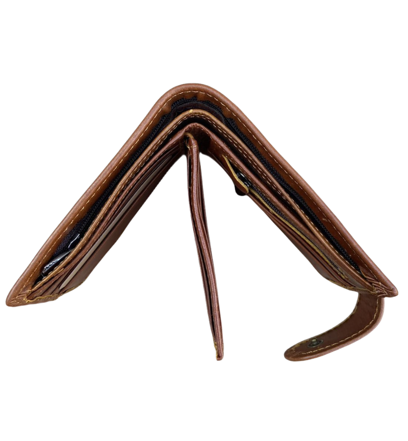 IPSTYLE Men's Wallet Genuine Leather Bifold Wallet for 11 Cards