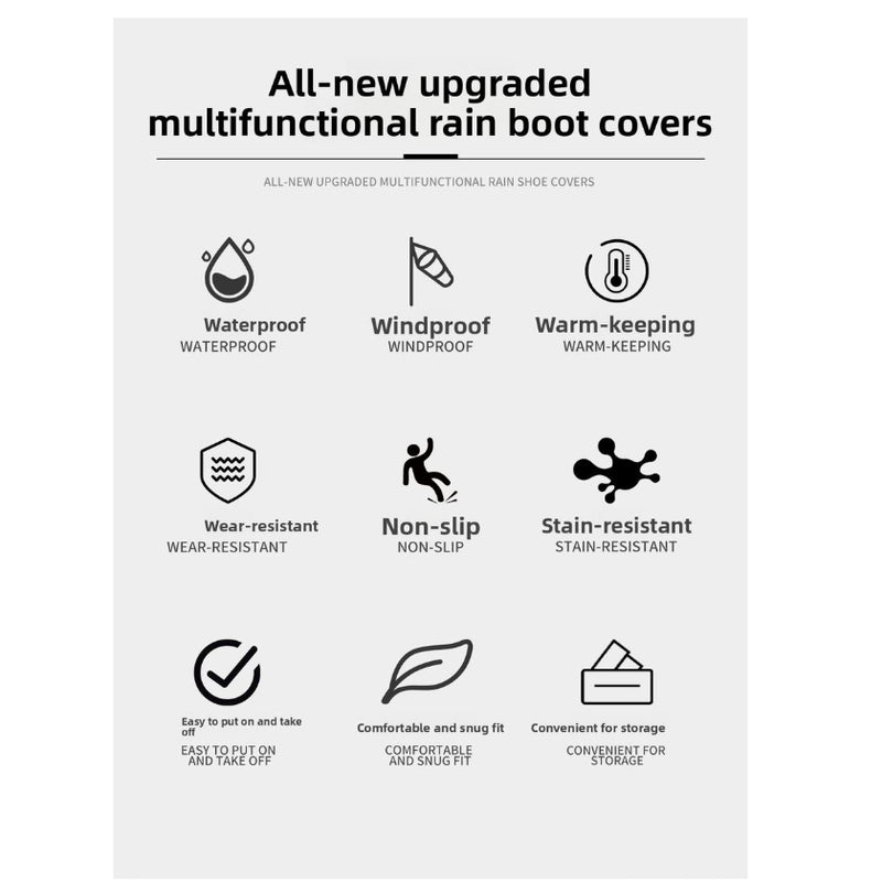 Thickened Waterproof Rain Boot Covers High Tube Anti-slip Wear-resistant