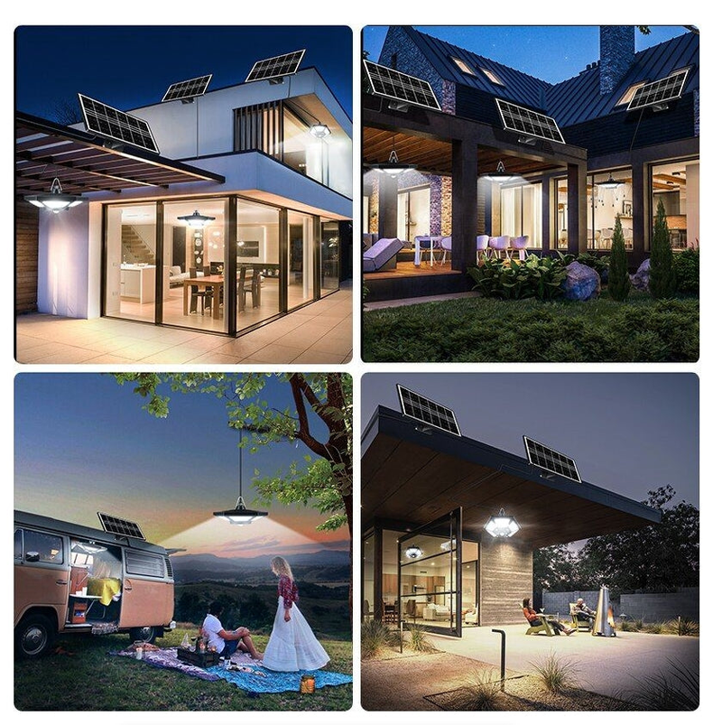 Solar Shed Light Solar Pendant Light For Indoor Outdoor 180 LED 1000LM
