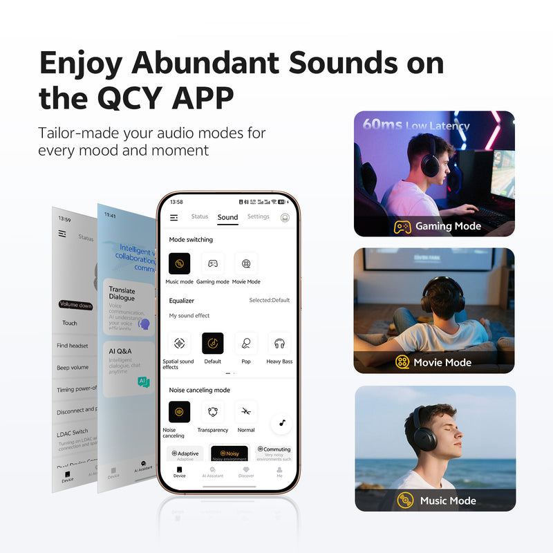 QCY H3S Wireless Over-Ear Bluetooth Headphones