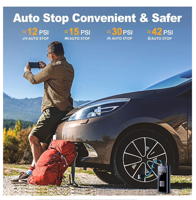 Car Air Pump Electric Tire Inflation For Car, Bicycle &  Motorcycle