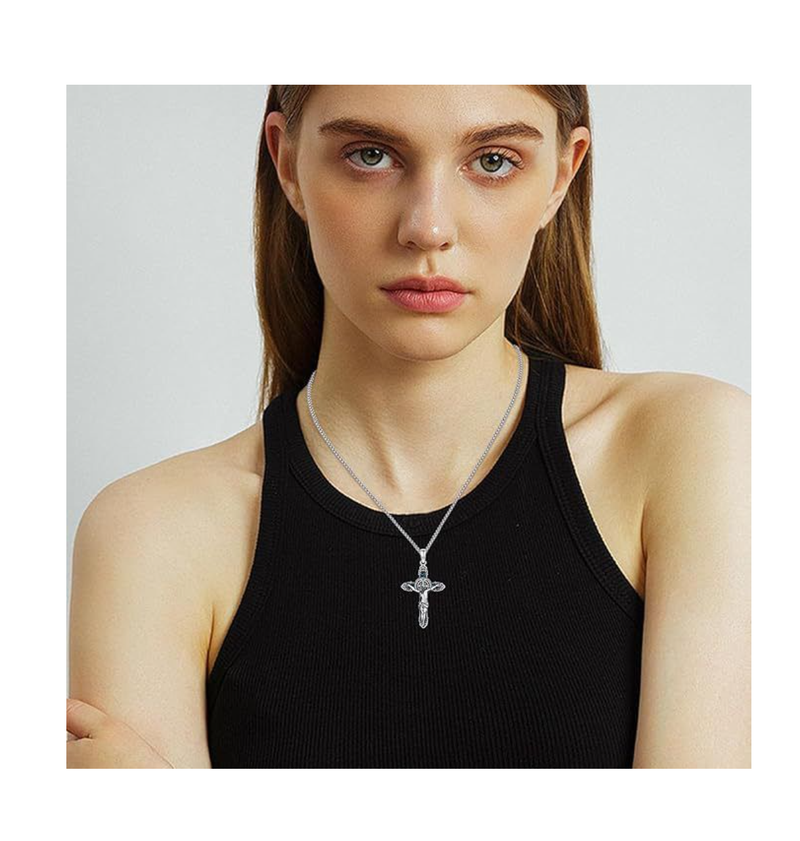 Jesus Saint Benedict Necklace Cross Necklace Pendant Vintage Jewelry