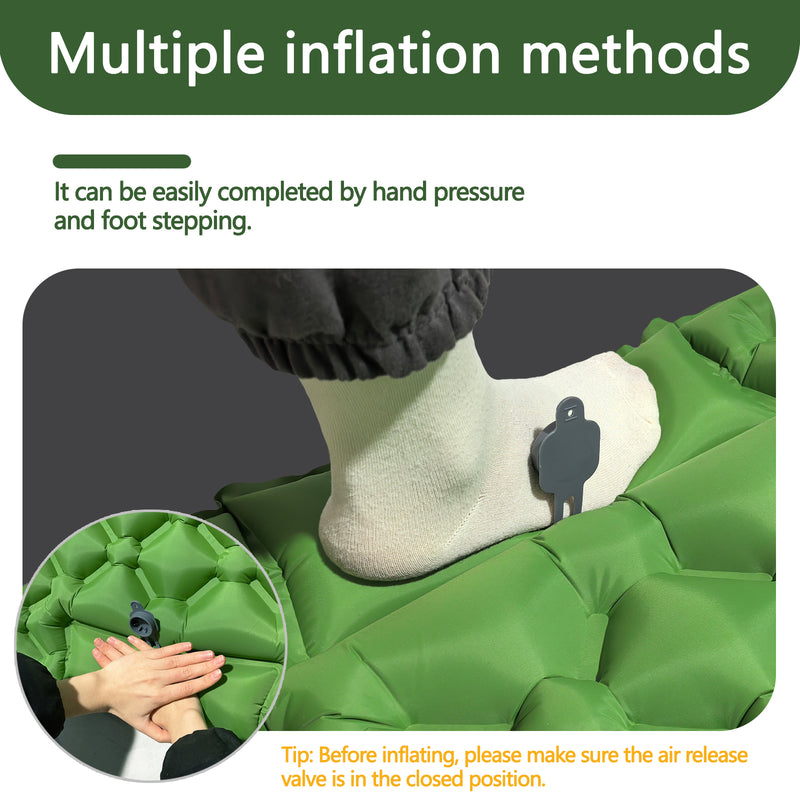 Outdoor Sleeping Mat/Pad Camping Inflatable Mattress with Pillows Travel Mat Folding Bed