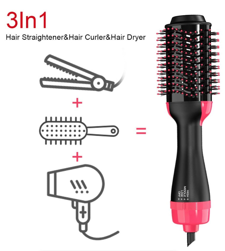 3 IN 1 Air Brush One-Step Hair Dryer Blow Dryer Brush Professional 1000W