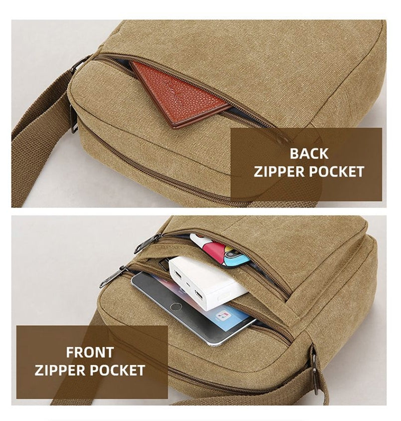 Canvas Shoulder Bag Casual Bag Sling Small Waterproof Business Handbag