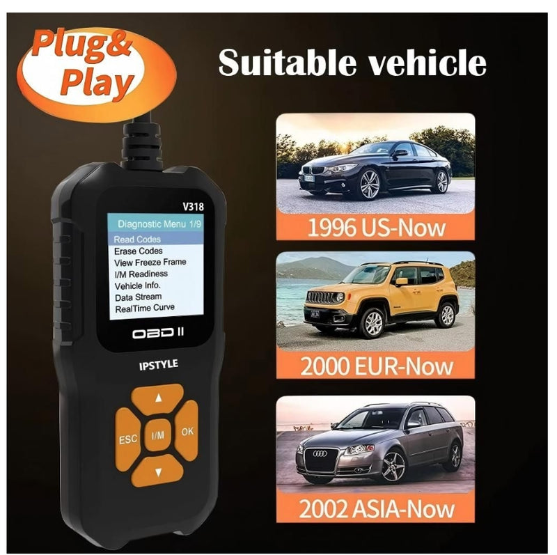 V318 OBD2 Scanner Car Fault Diagnostic Instrument Engine Reading Clear