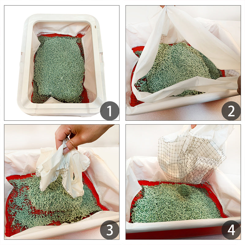 10Piece Large Disposable Cat Litter Filter Bags, Thick Plastic Sifting Litter Box Liners