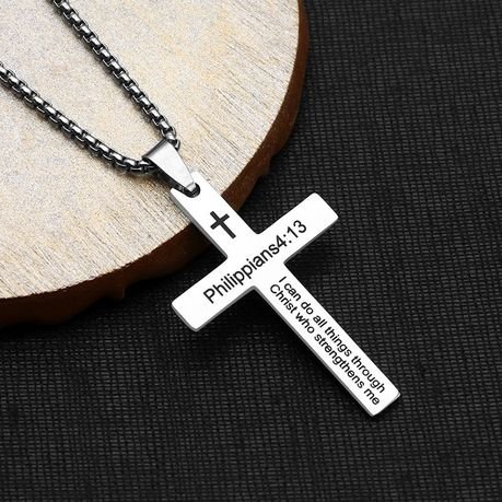 Fashion Men Jesus Cross Necklace Men Spiritual Jewelry