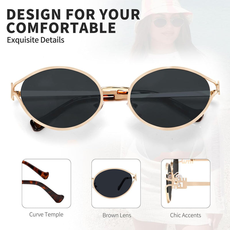 Trendy Small Round Sunglasses – Retro Oval Frame for Men & Women, 100% UV Protection & Anti-Glare