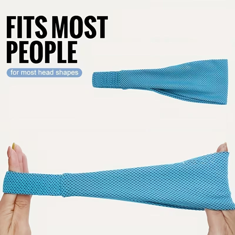 Ice Fiber Cooling Sports Headband, Breathable Quick-Dry Sweatband For Men & Woman - 1 PCS