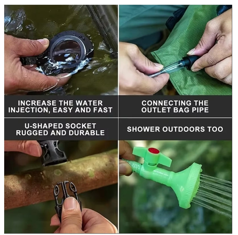 Camping Shower Solar Bath Shower Heating Water Bag Camping Hiking Travel