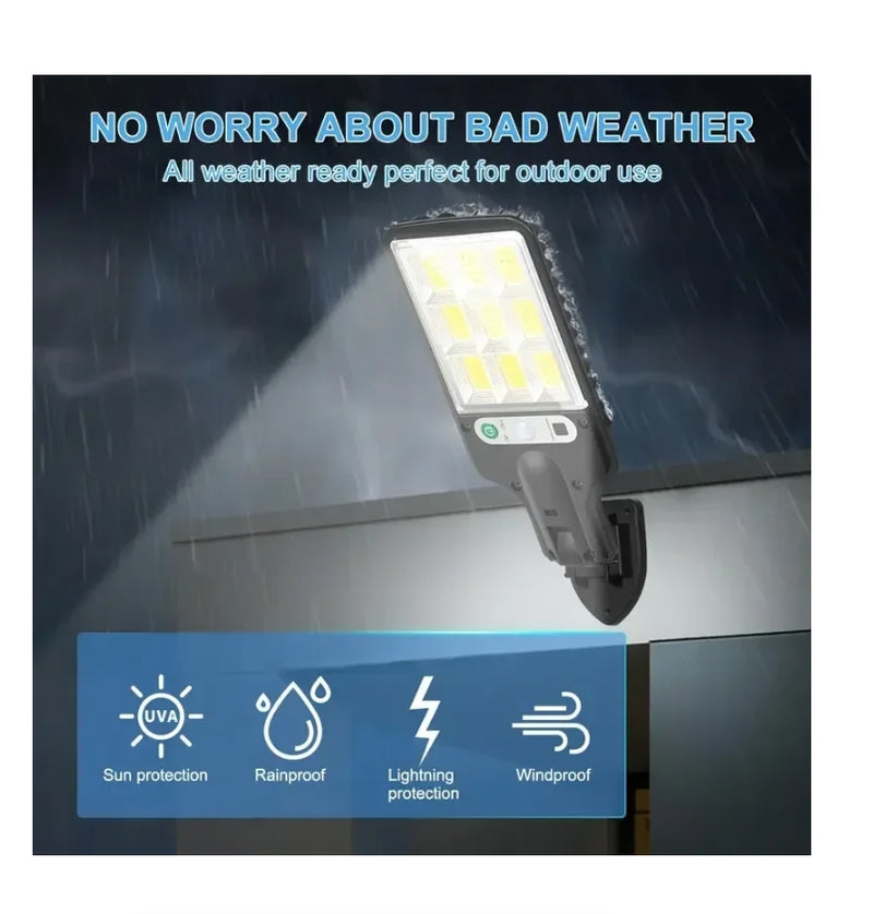 LED Solar Outdoor Remote Control 3 Modes LED Courtyard Wall Lamp