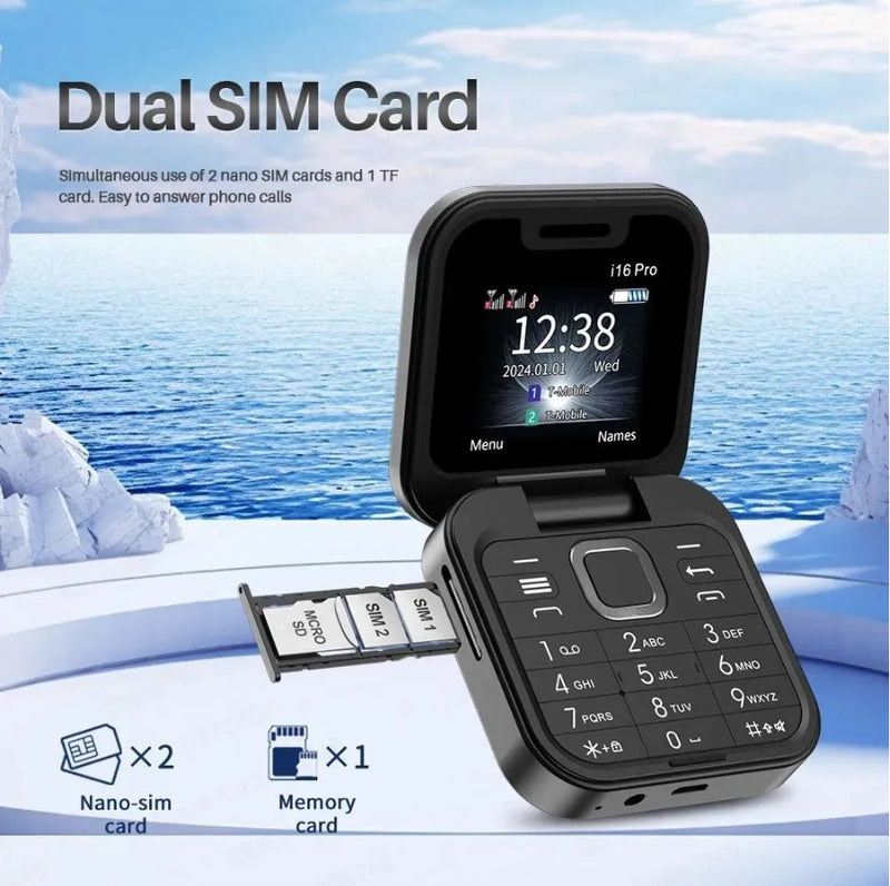 i16 PRO Mini Flip Mobile Phone