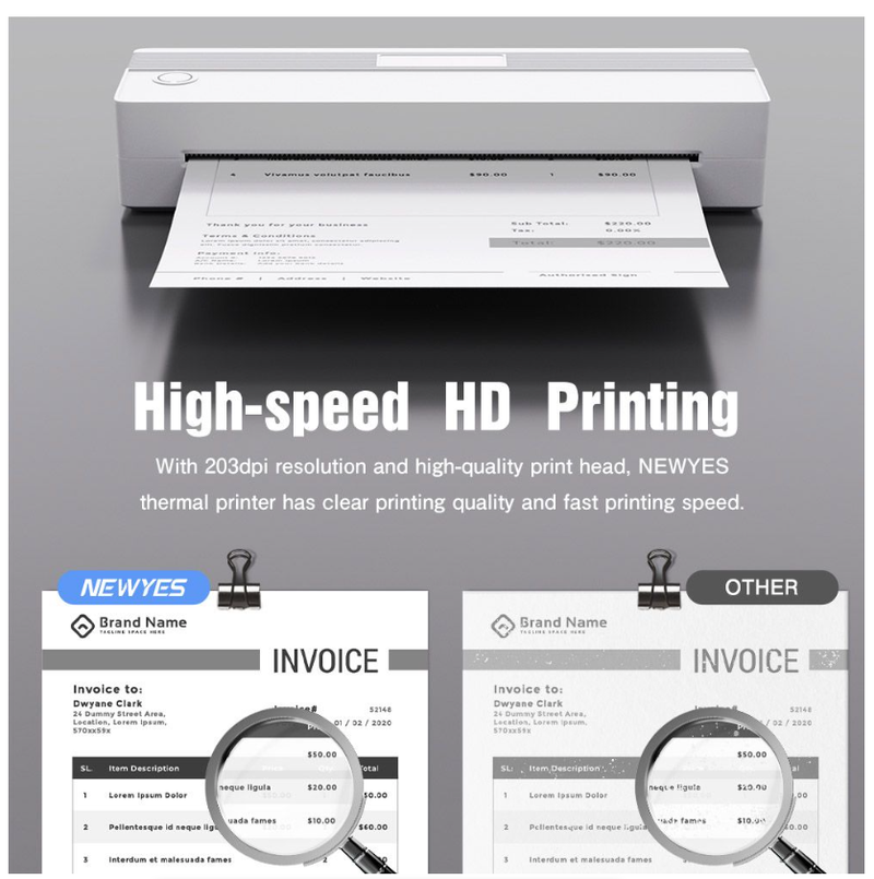 Mini A4 Portable Printer Wireless Mobile Thermal Printer 8 Inch