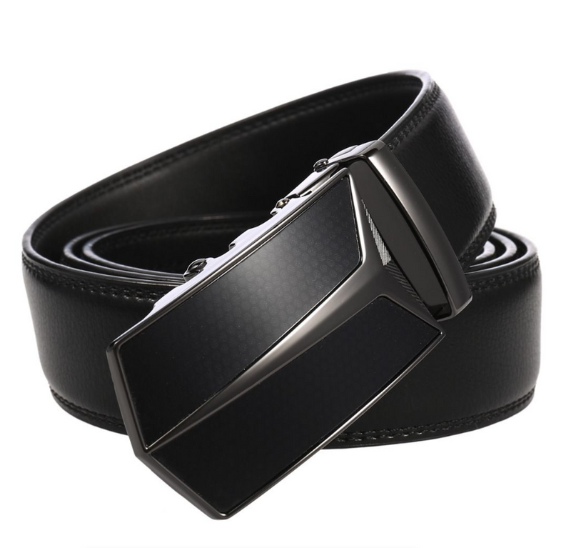Metal Alloy Automatic Buckle Belt Men's Genuine Leather Waistband Fashion