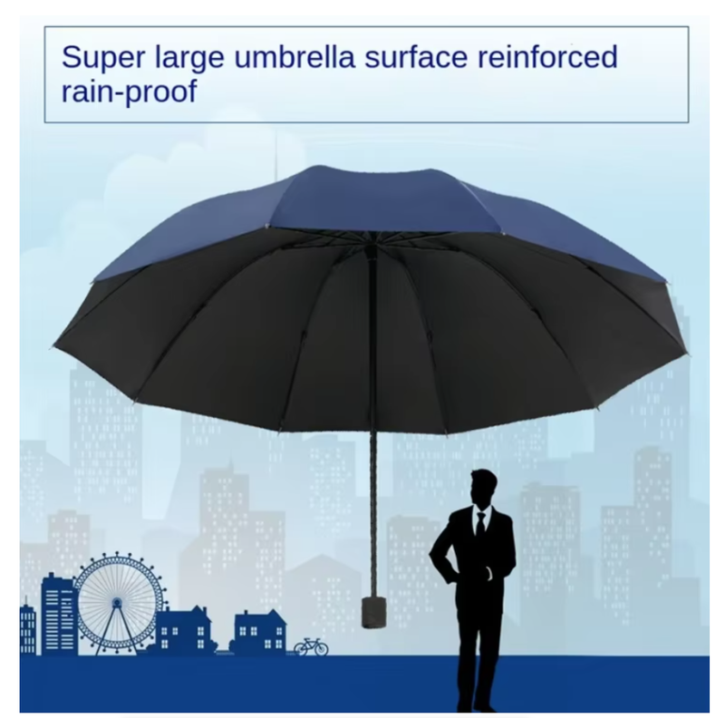 Oversized Folding Umbrella Windproof and Waterproof Large Sun Rain - 130CM