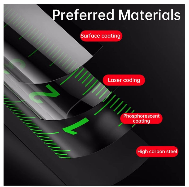 IPSTYLE Metric Measuring Tape Self Locking Fluorescent Steel Tape Measure