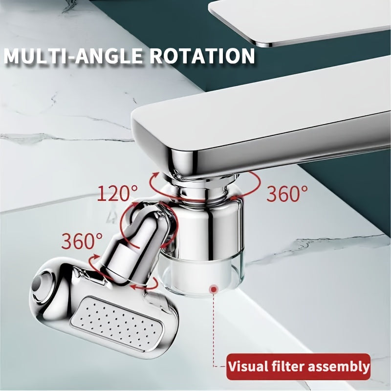 4-Mode Rotating Faucet Sprayer – 360° Swivel Head for Kitchen & Bathroom Taps