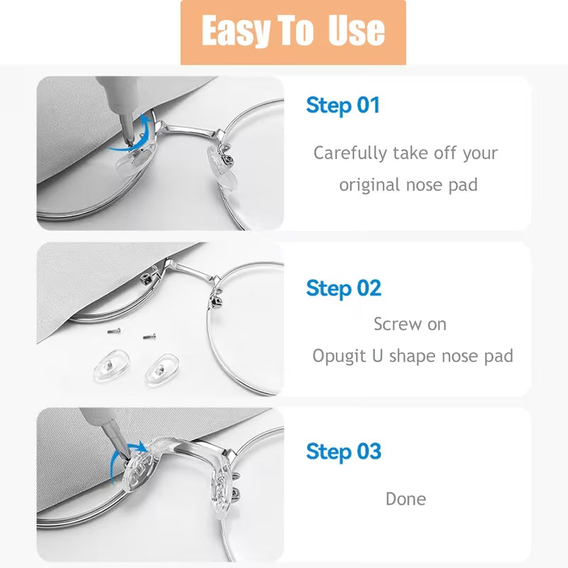 Kids Glasses Nose Pads, 5Pairs Large + 5Pairs Small Silicone Repair Kit