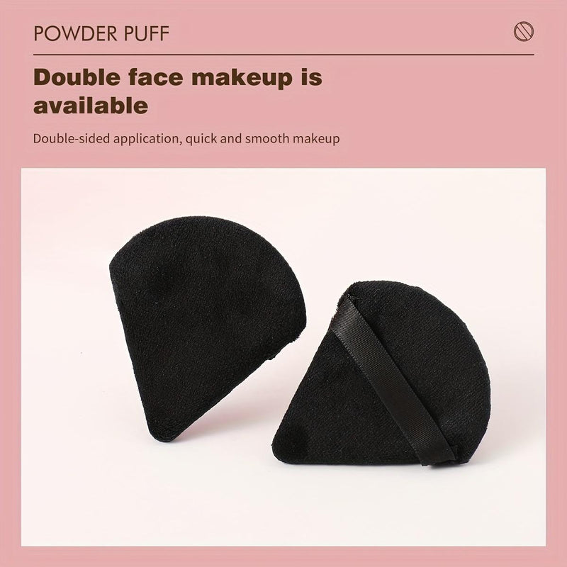 10-pack Reusable Triangular Powder Puffs - Soft Plush Sponge, Flocked Powder Puffs for Face Powder Makeup